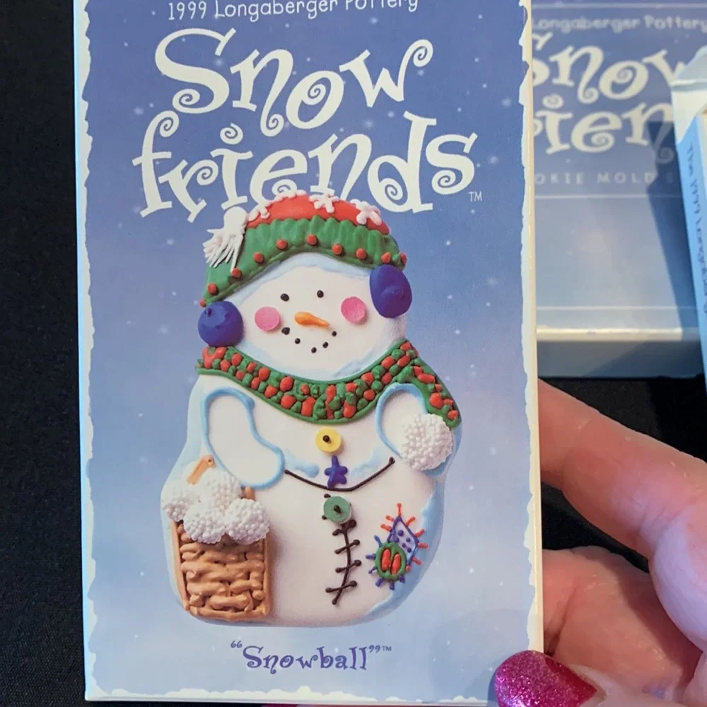 Longaberger 1999 Snow Friends Cookie Molds with Boxes
